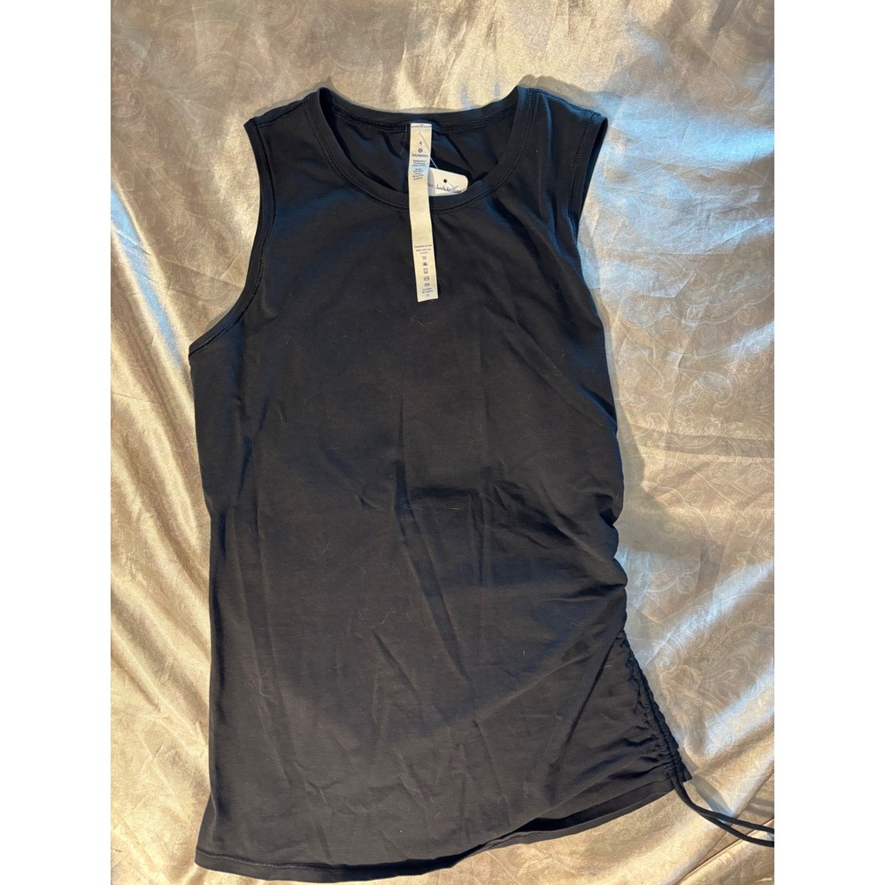 Lululemon All Yours Tank Top Black Cinched Side Pima Cotton Size 4